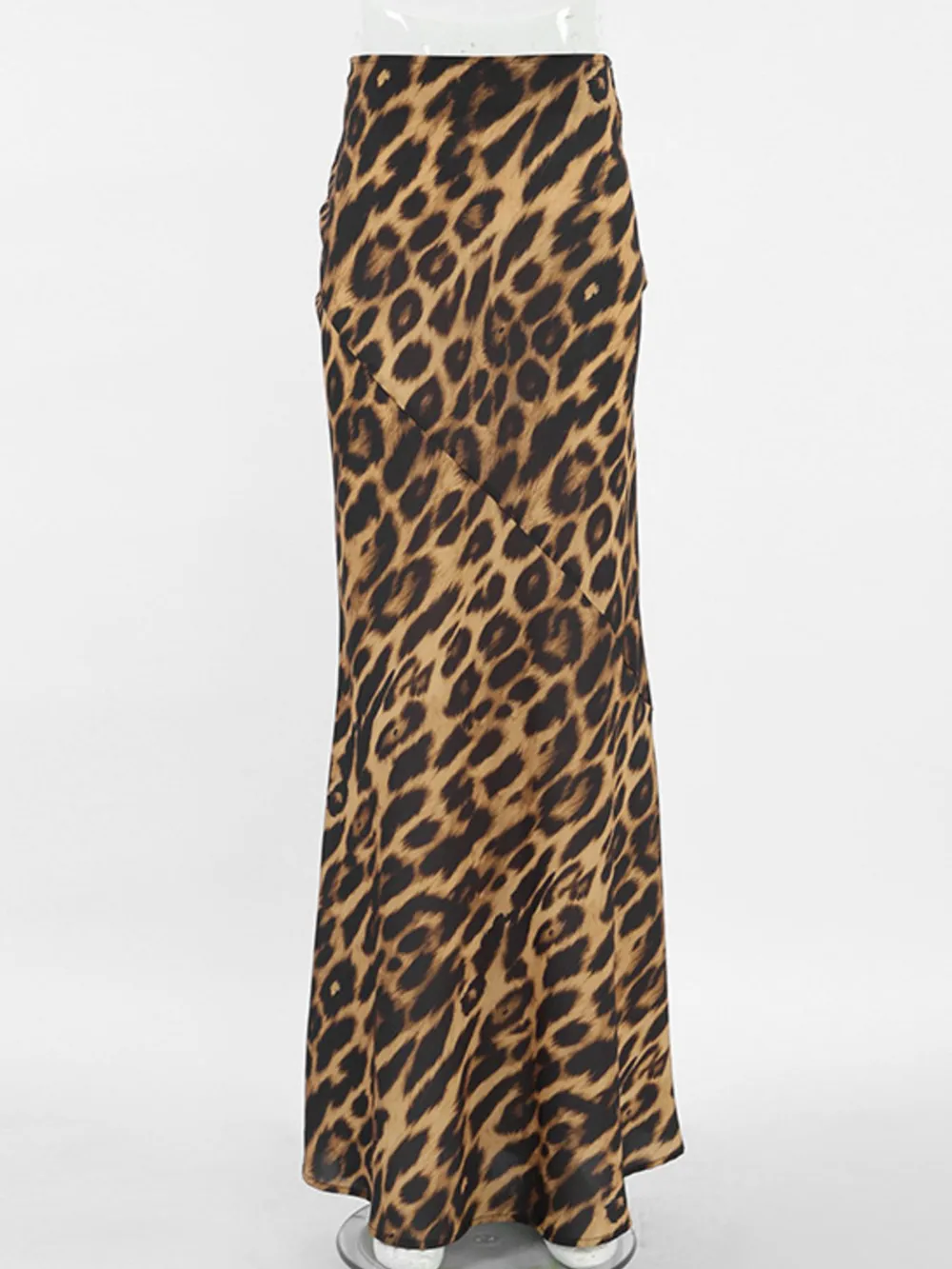 Leopard Print High Waist Flare Maxi Skirt, image 5