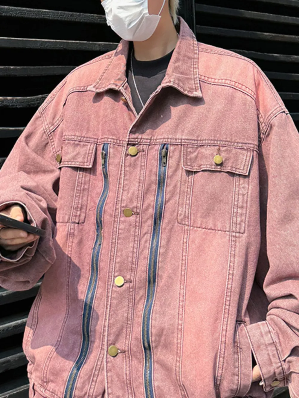 Men's Plus Size Button Up Long Sleeve Denim Jacket, image 5