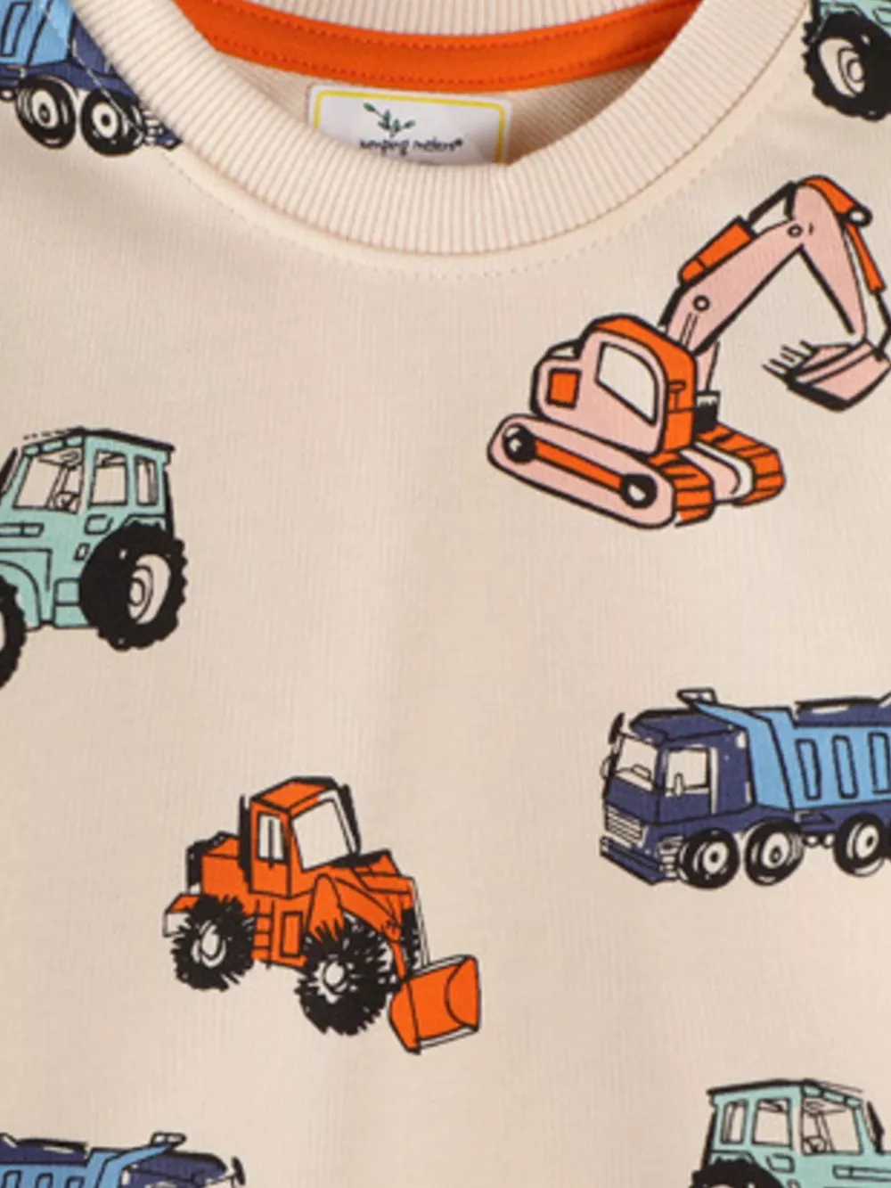 Children's Cartoon Vehicle Print Crew Neck Sweatshirt, image 2