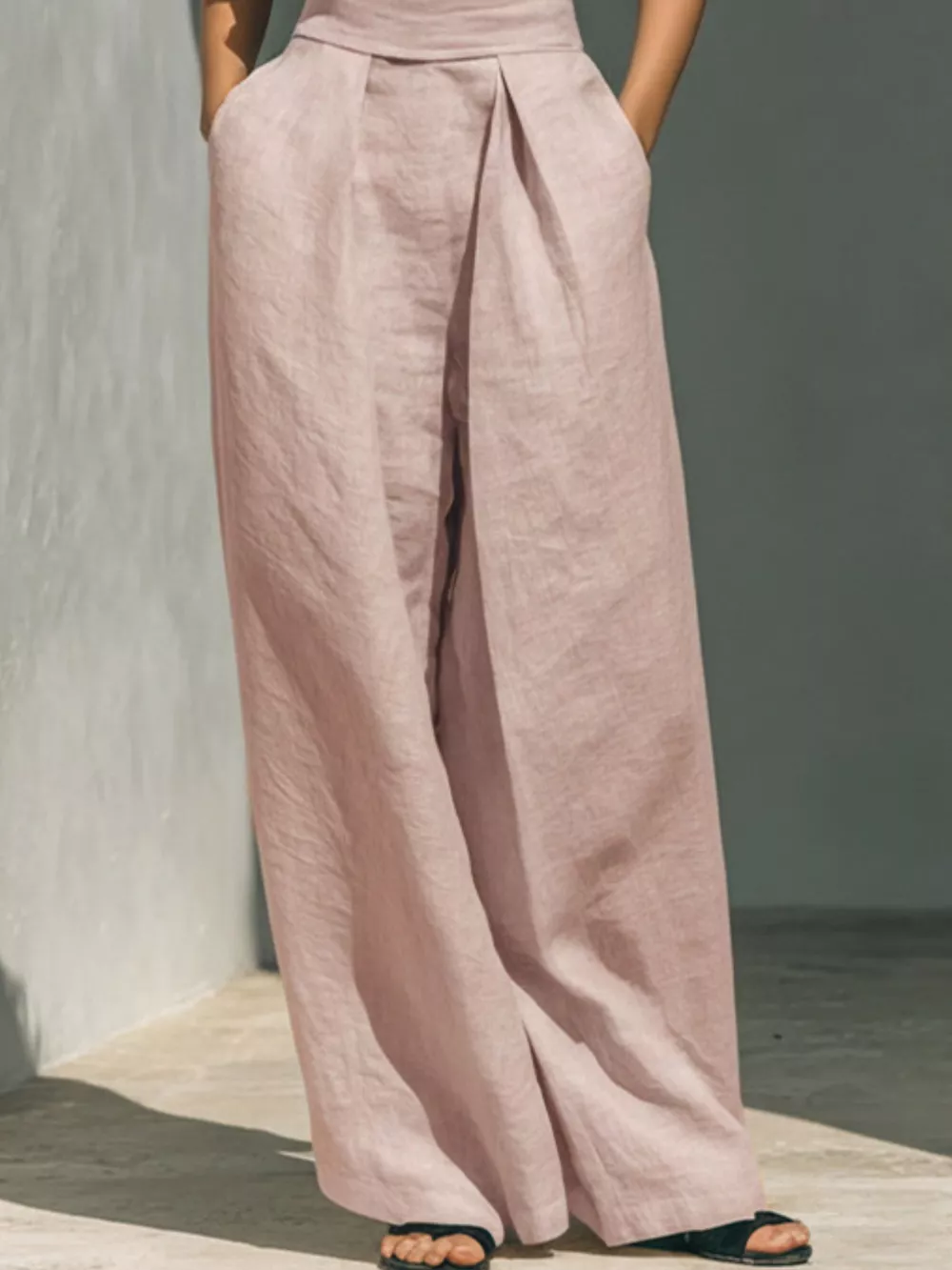 Full Size Turtleneck Sleeveless Top and Wide Leg Pants Set Plus Size, image 10