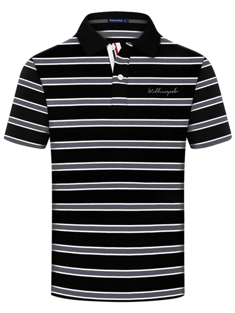 Men's Plus Size Striped Short Sleeve Polo Shirt