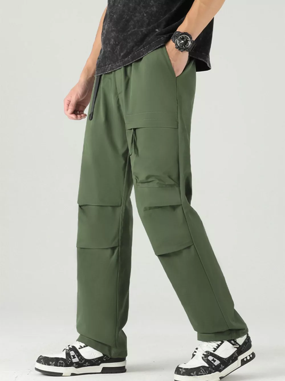 Men's Plus Size Loose Fit Cargo Pants, image 3