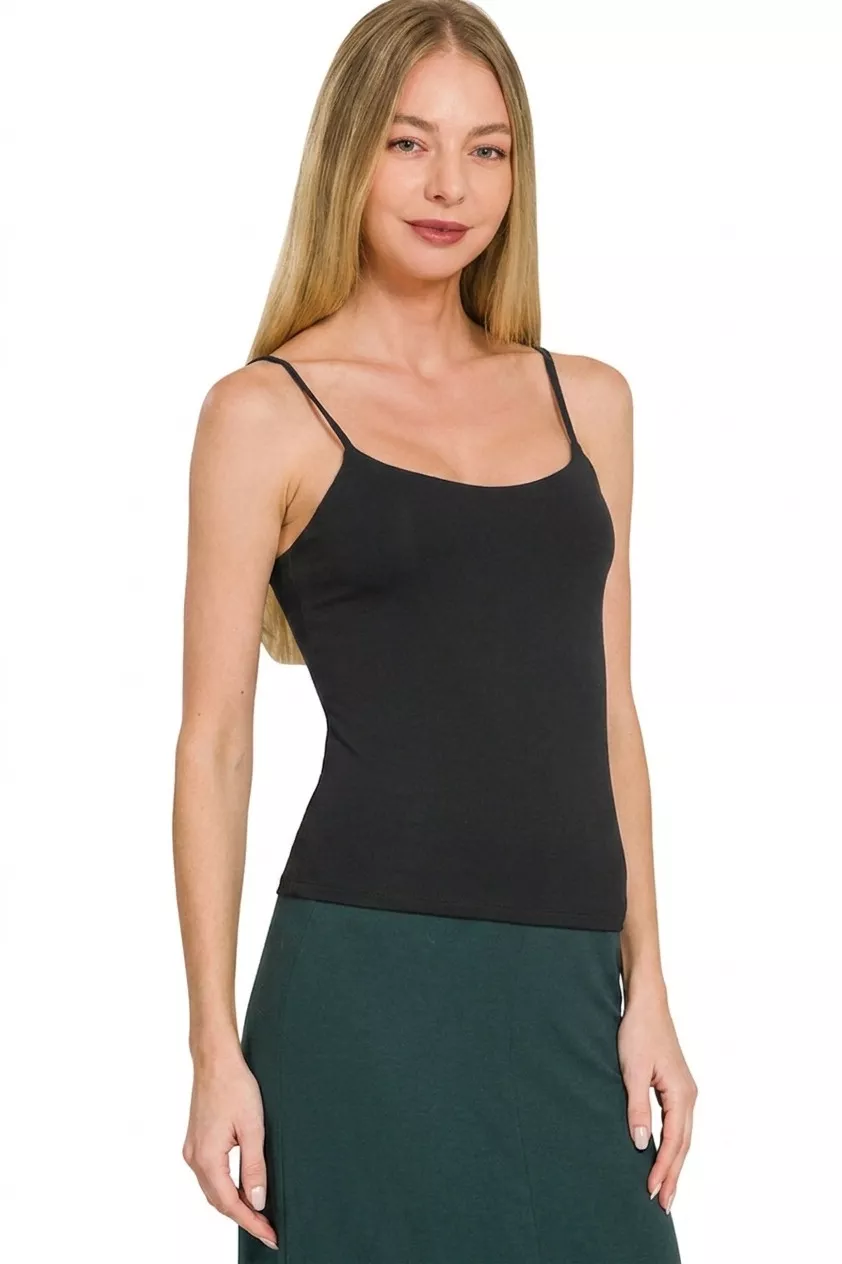 Double Layered Round Neck Spaghetti Cami, image 2