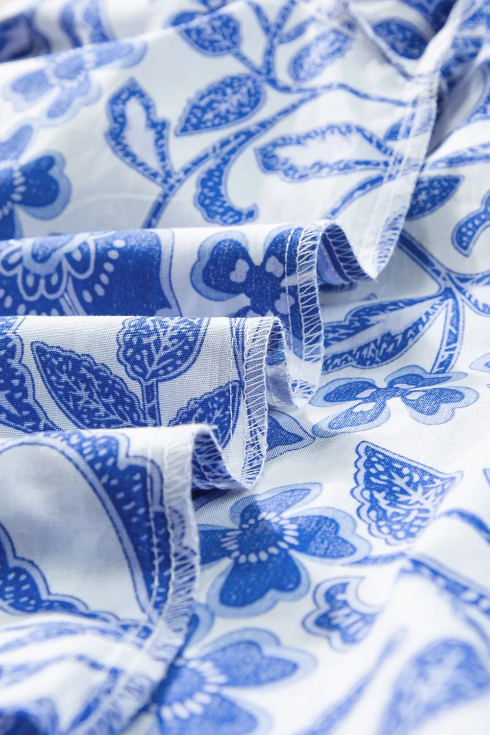 Printed Notched Half Sleeve Blouse, image 6