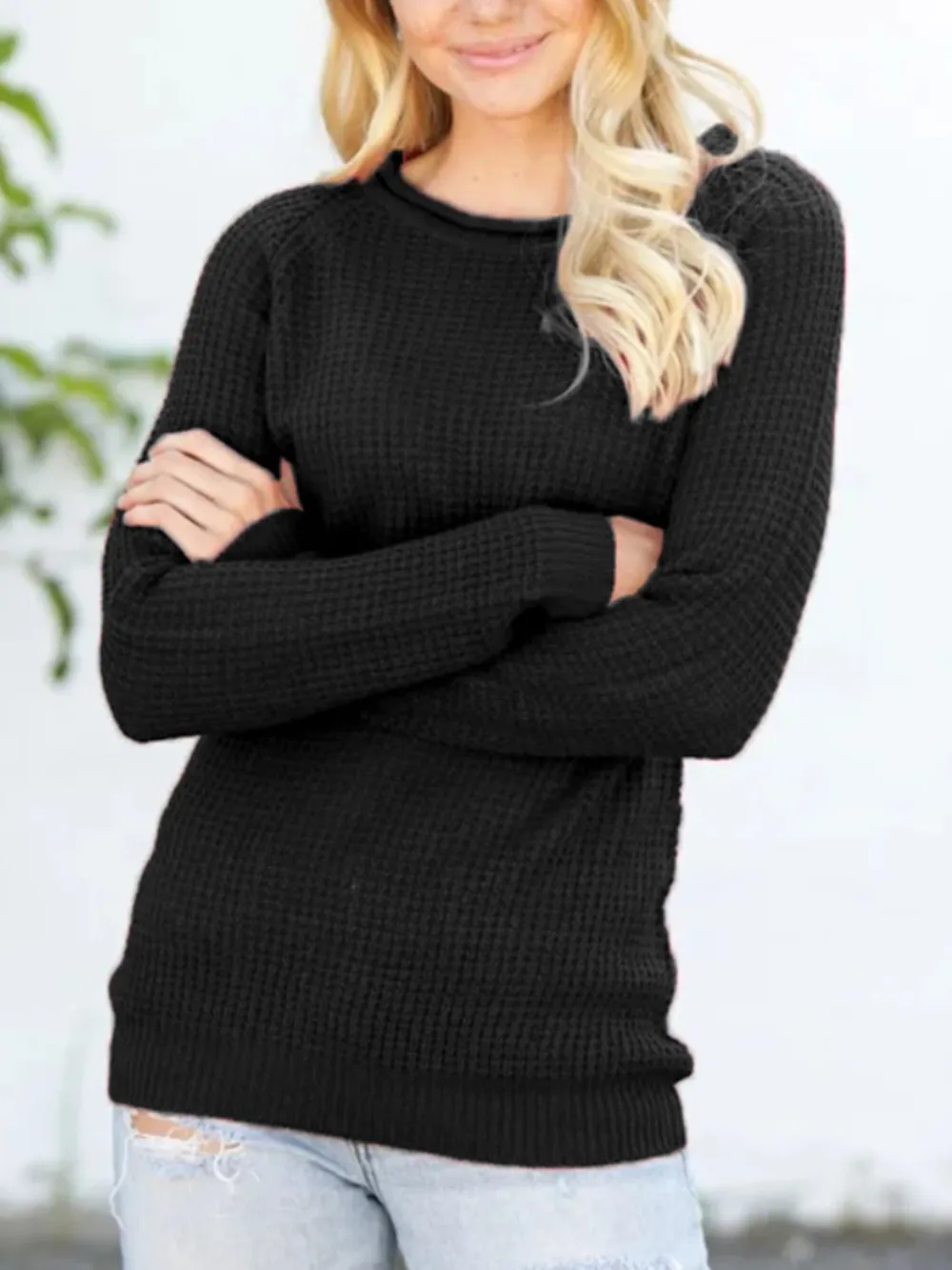 Round Neck Raglan Sleeve Sweater, image 15