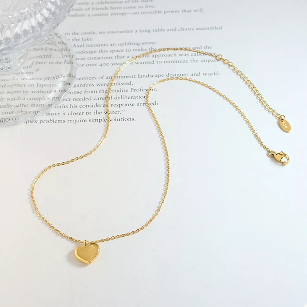 18K Gold-Plated Heart Pendant Necklace, image 4