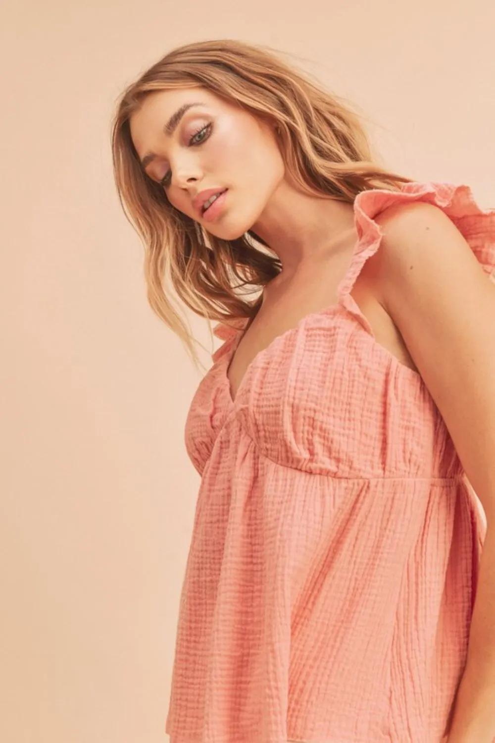 Sweetheart Neck Ruffled Strap Top, image 3