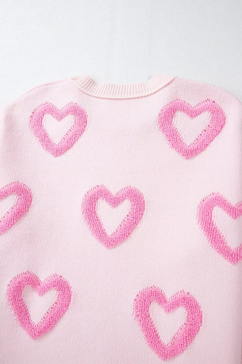 Heart Shape Bubble Sleeve Baggy Sweater, image 14