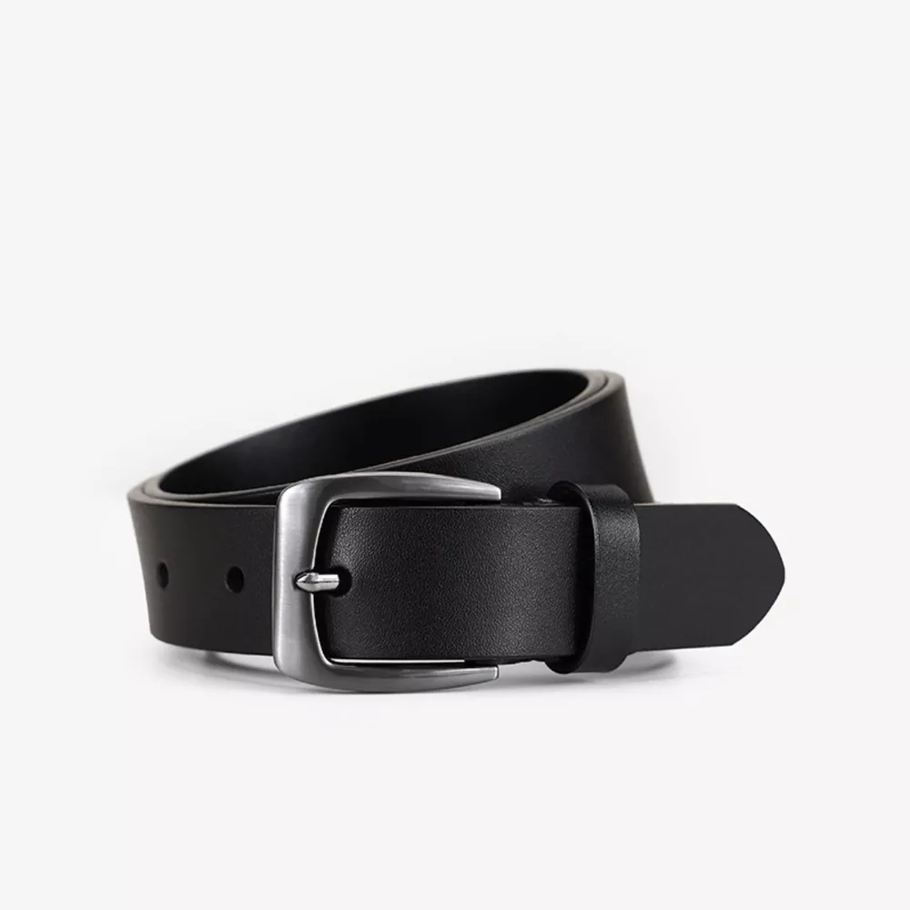 Leather Belt with Silver Buckle, image 2