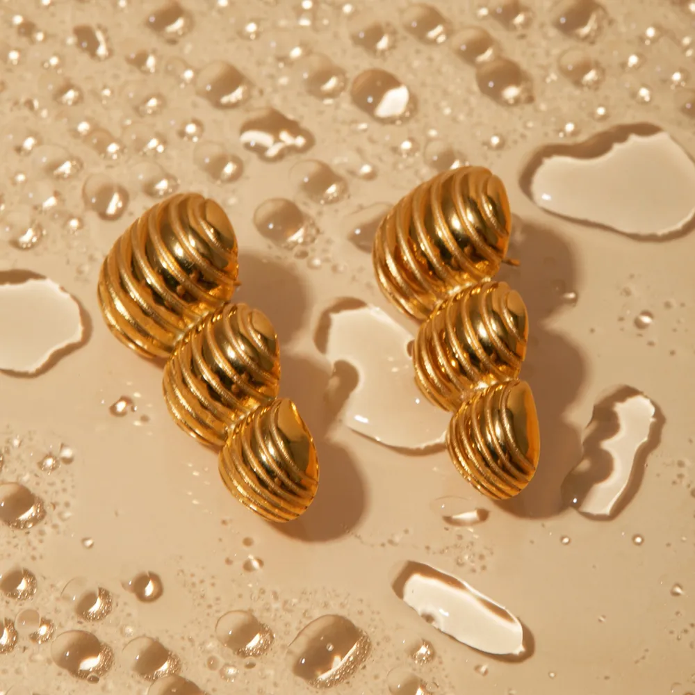 Stainless Steel Geometric Stud Earrings, image 5
