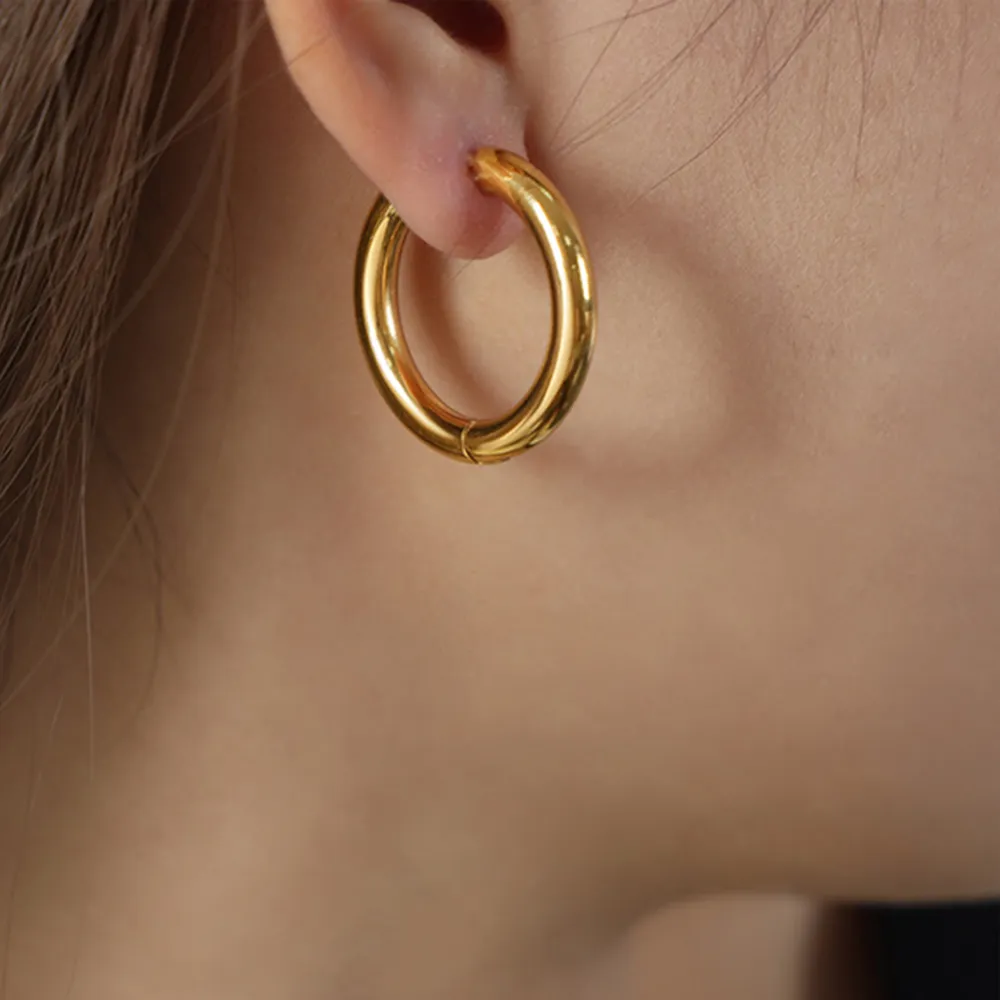 18K Gold-Plated Huggie Earrings, image 4