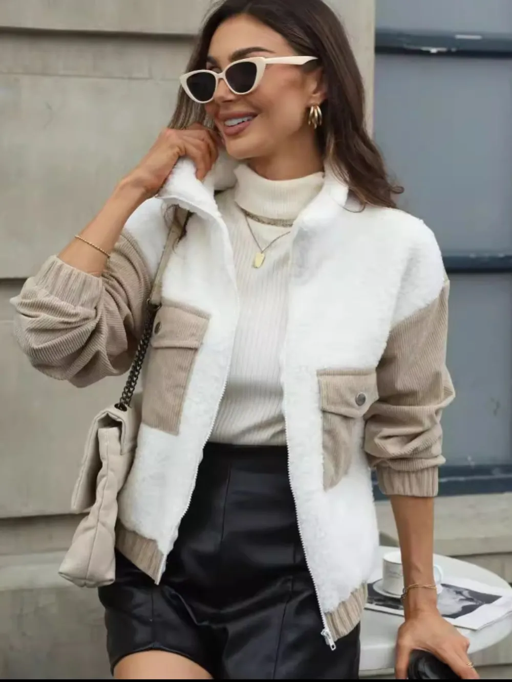 Contrast Zip Up Long Sleeve Jacket, image 3