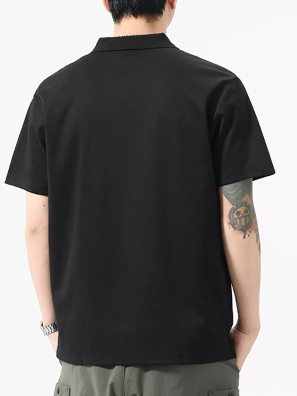 Men's Full Size Button Detail Short Sleeve Polo Plus Size, image 5