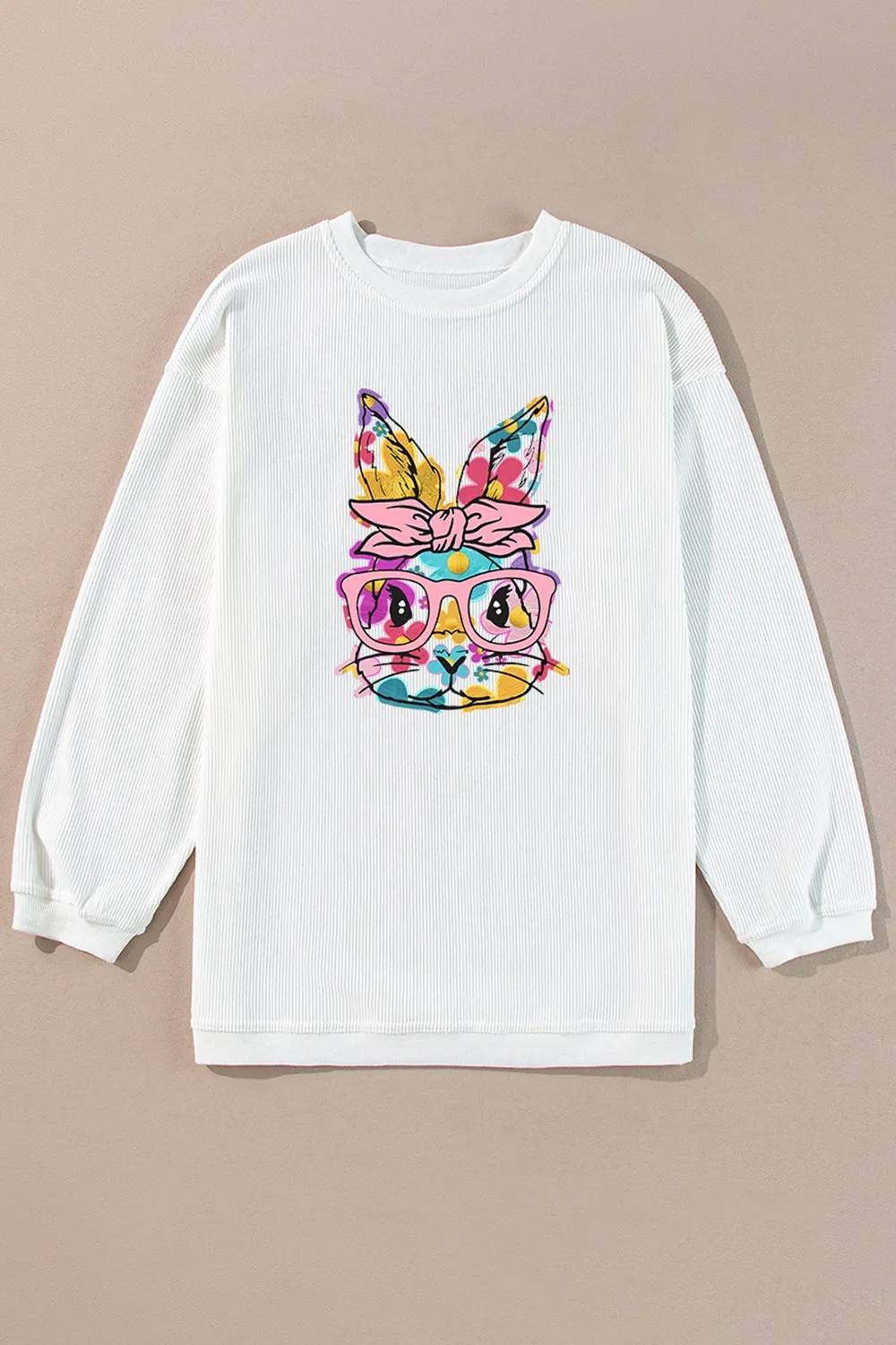 Bunny Graphic Round Neck Sweatshirt, image 6