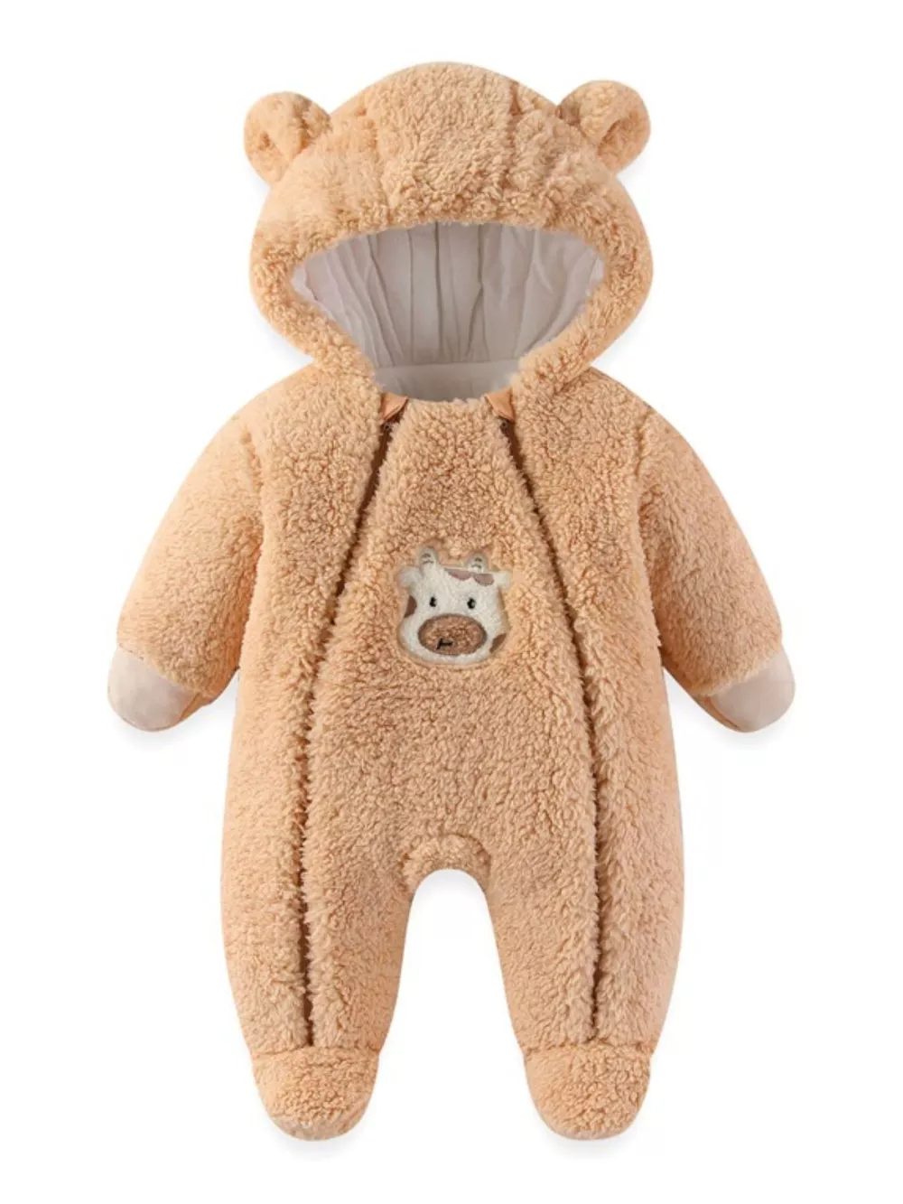 Cute Bunny Hooded Fleece One-Piece, image 7