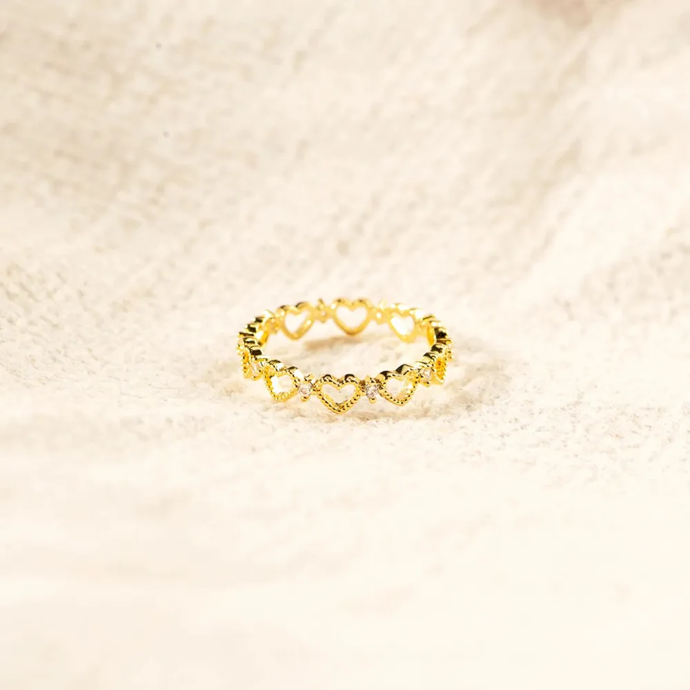 Heart Shape 18K Gold-Plated Ring, image 3