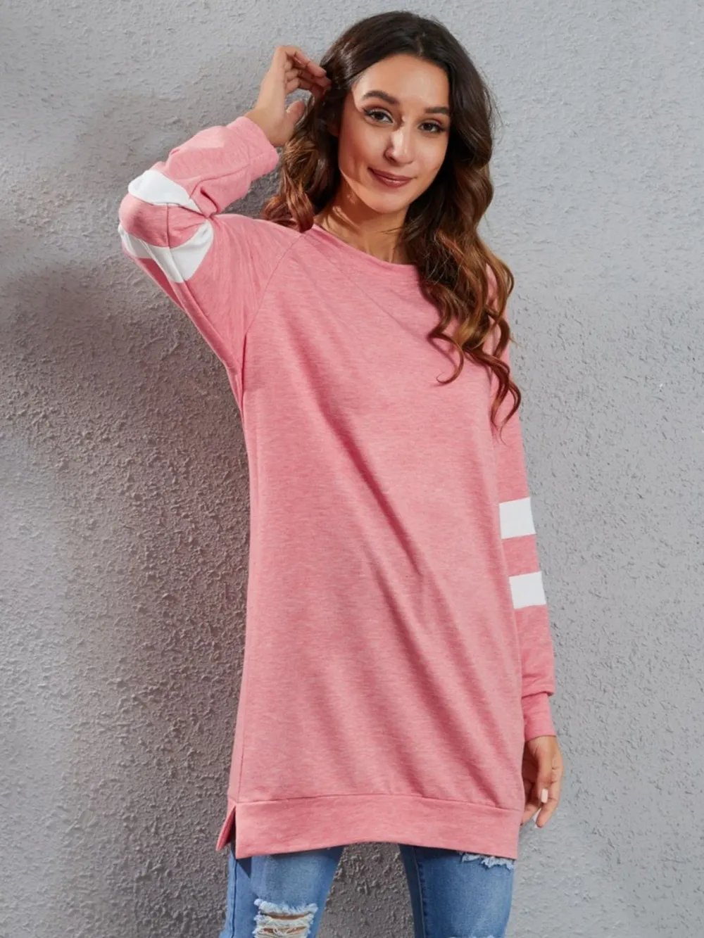 Full Size Striped Round Neck Long Sleeve T-Shirt, image 24