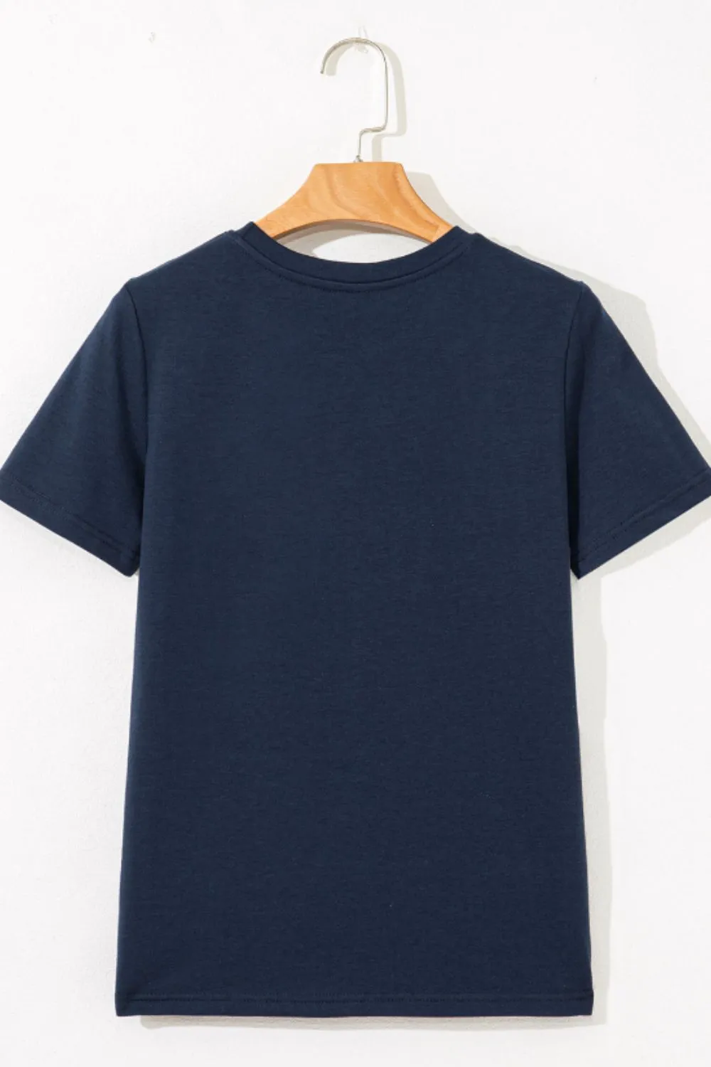 Solid Color Round Neck T Shirt, image 12