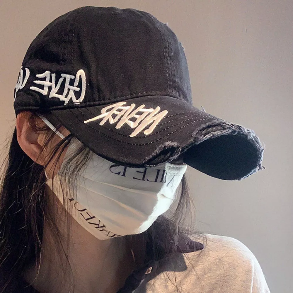 Distressed Letter Embroidered Baseball Cap, image 5