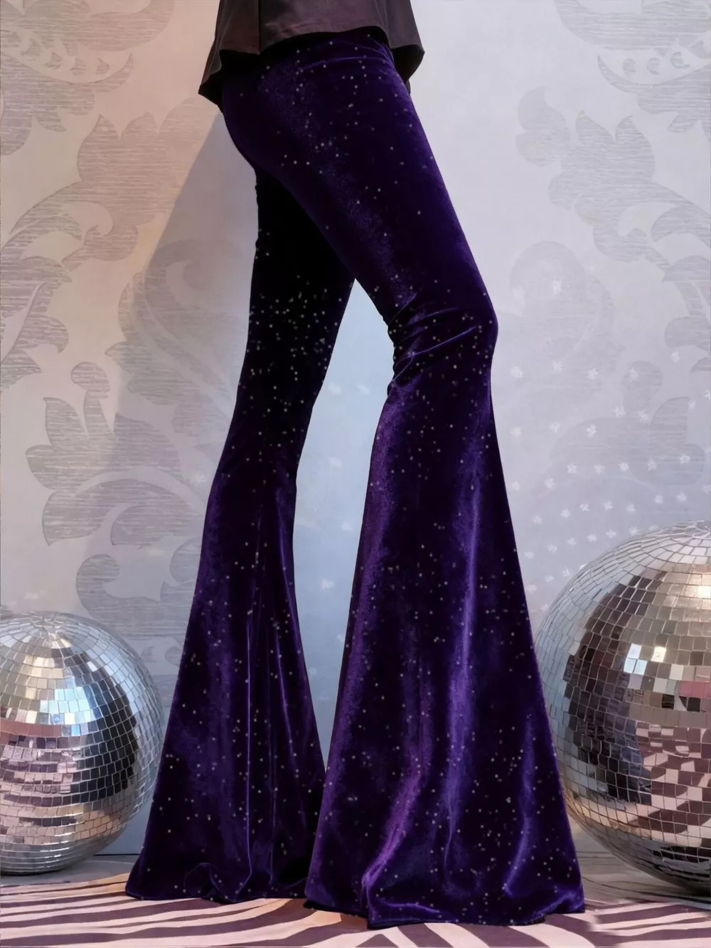 Velvet High Waist Flared Pants, image 24