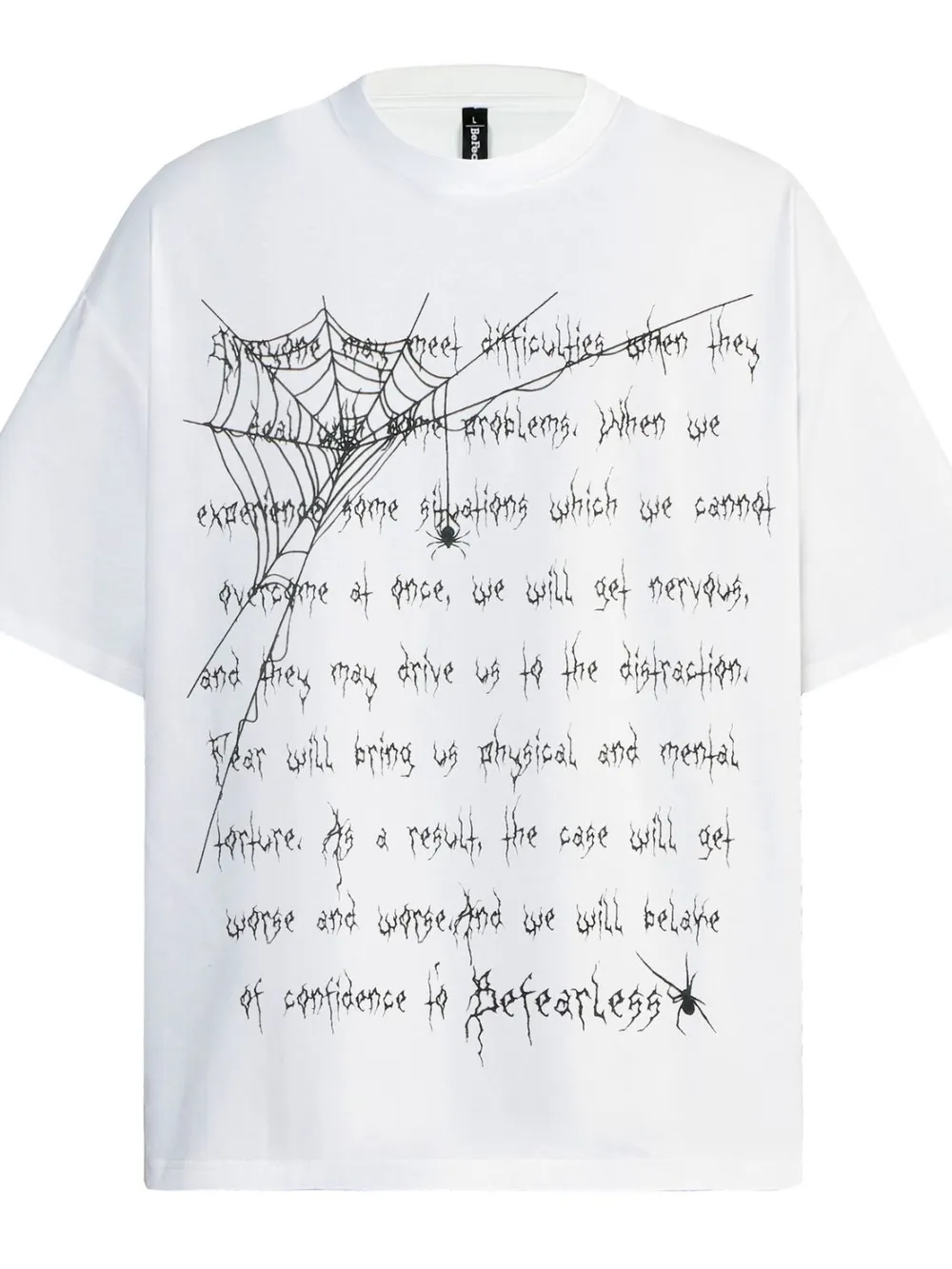 Men's Spider Web Letter Print Oversized T-Shirt, image 2