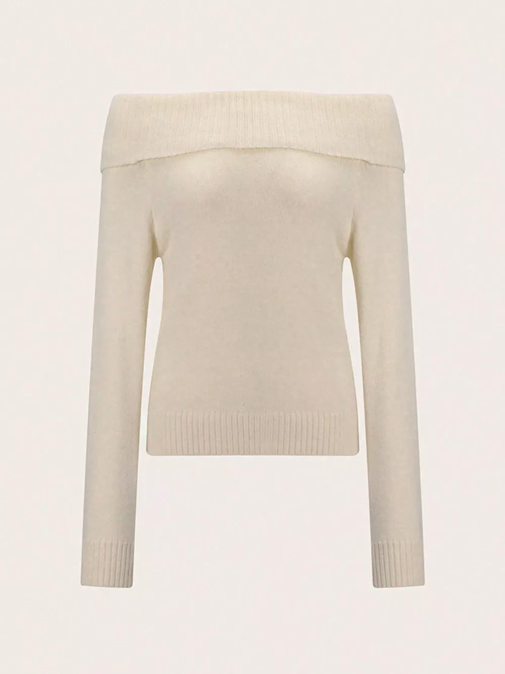 Ribbed Knit Off Shoulder Sweater, image 3
