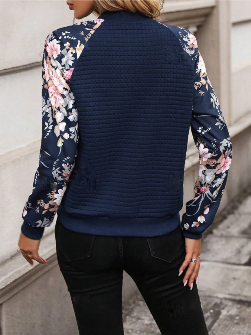 Printed Zip Up Long Sleeve Jacket, image 4