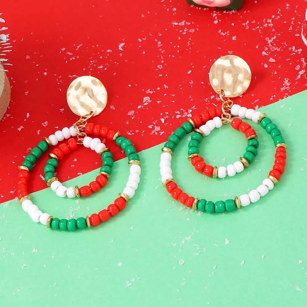 Christmas Beaded Hoop Earrings, image 4