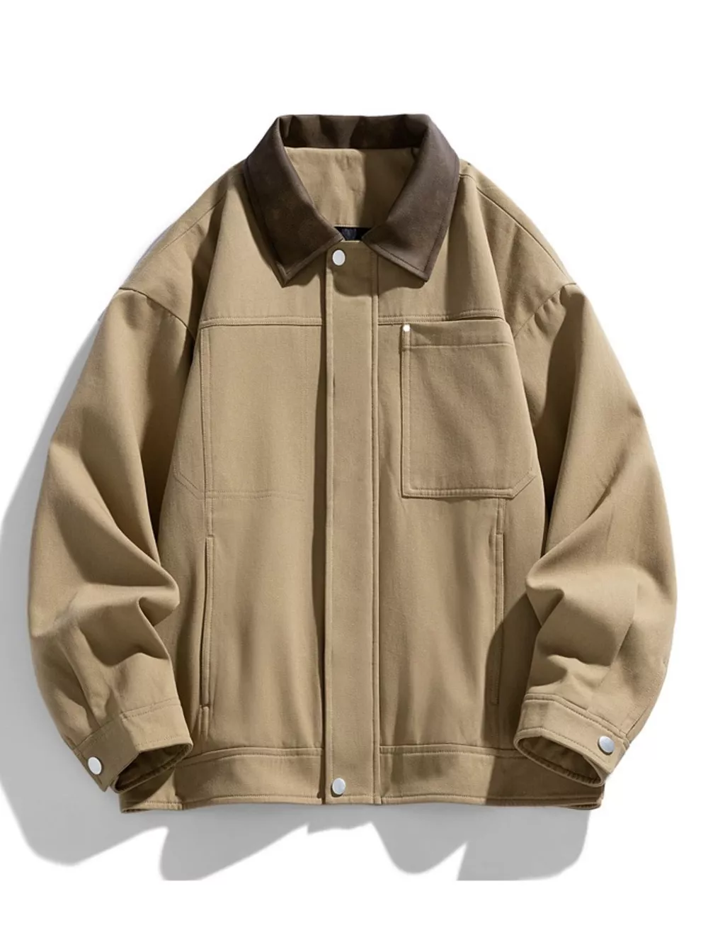 Men's Plus Size Snap Down Long Sleeve Jacket, image 4