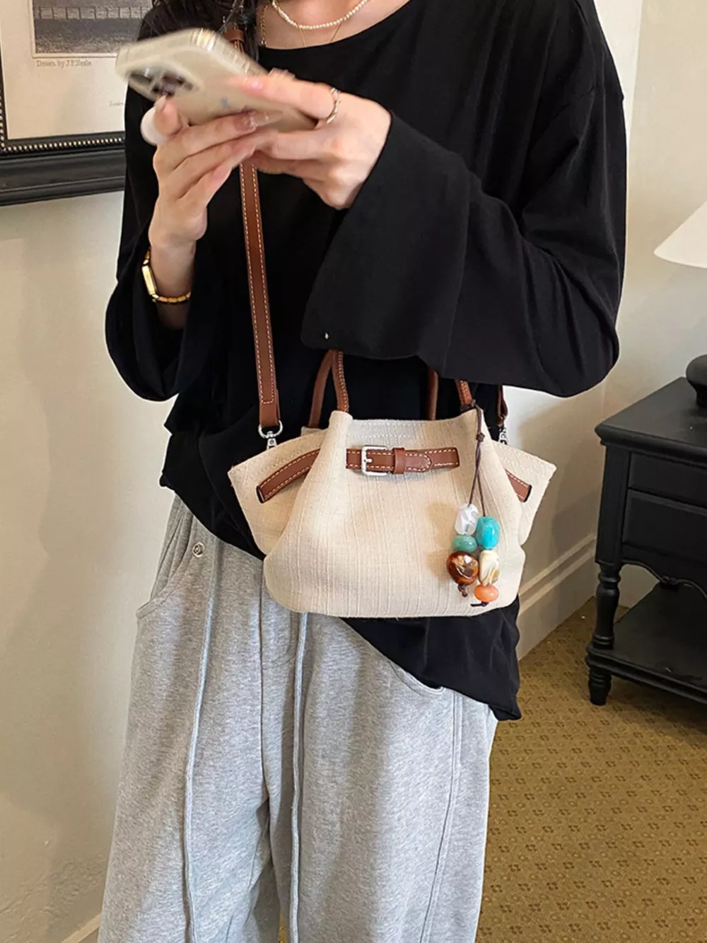 Buckle Decor Crossbody Bag, image 9