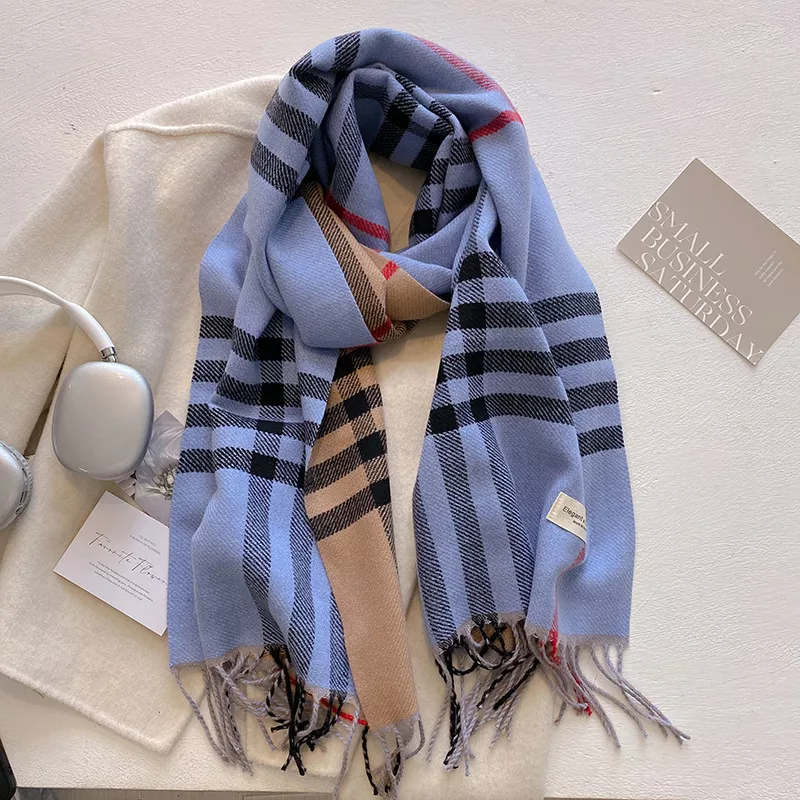 Plaid Fringe Winter Scarf, image 4