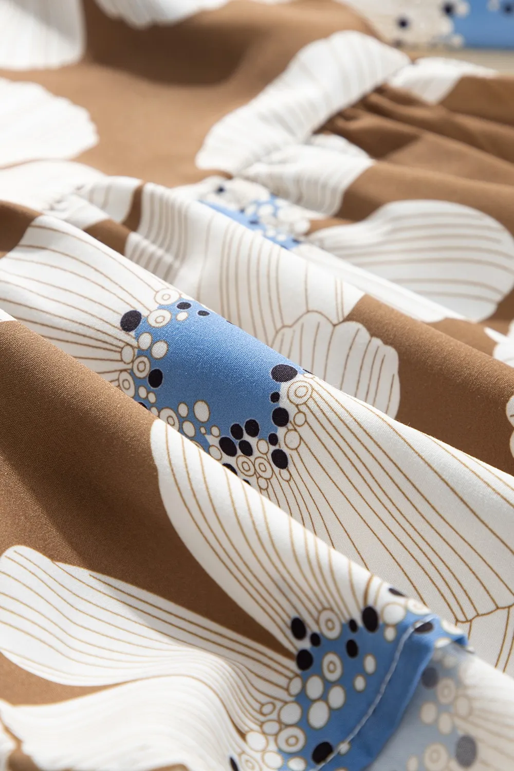 Floral Print Striped Tie Sleeve Blouse, image 11