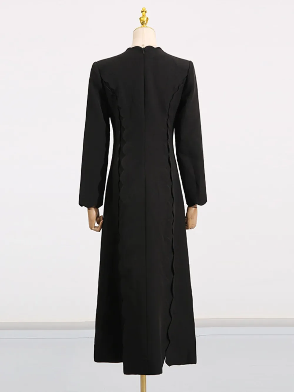 Long Sleeve Bow Front Midi Dress, image 12