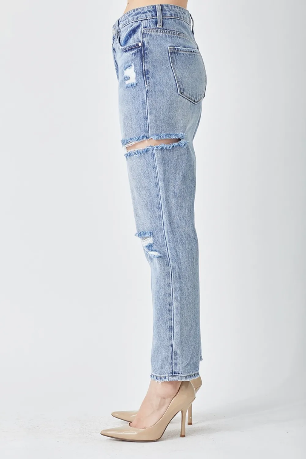 Distressed Slim Cropped Jeans, image 5