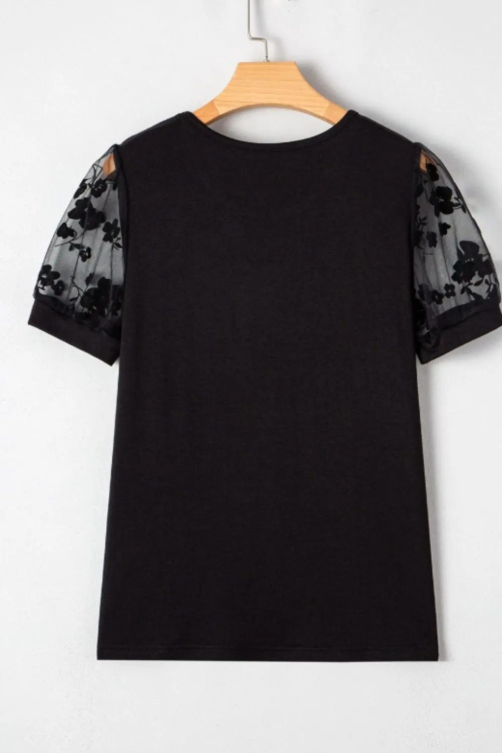 Flora Lace Patchwork Crew Neck Top, image 6