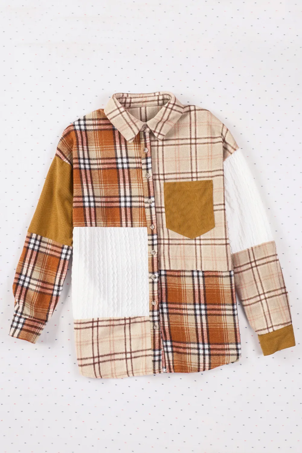 Plaid Button Up Long Sleeve Shacket, image 14