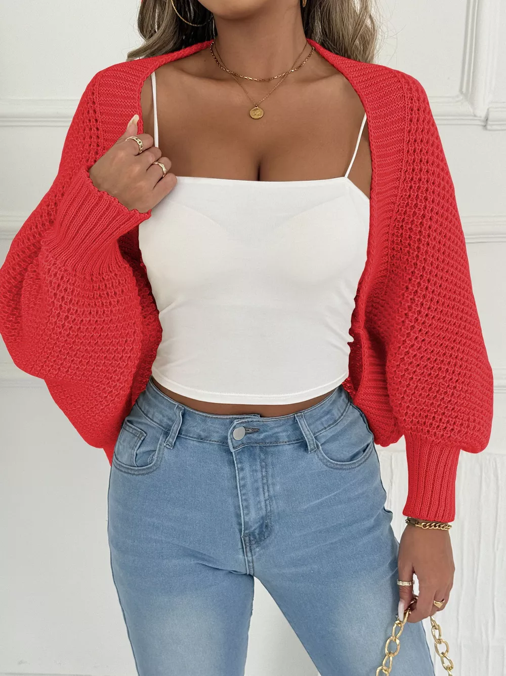 Open Front Batwing Sleeve Cardigan, image 29