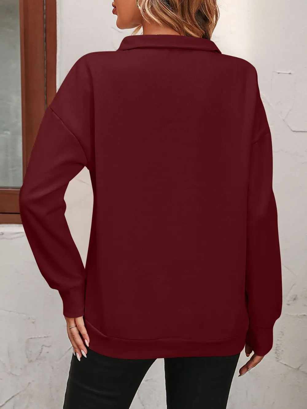 Zip-Up Dropped Shoulder Sweatshirt, image 20