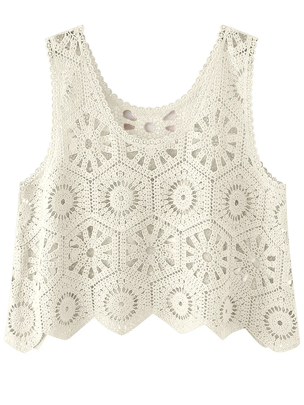 Openwork Round Neck Knit Vest, image 26