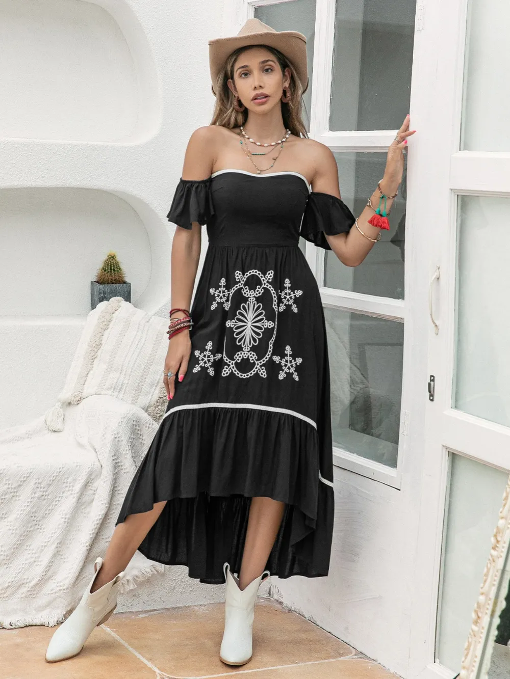 High-Low Off-Shoulder Dress, image 4