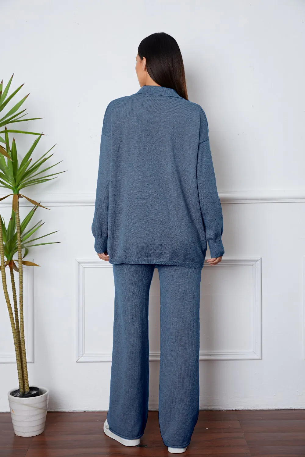 Dropped Shoulder Sweater and Long Pants Set, image 17