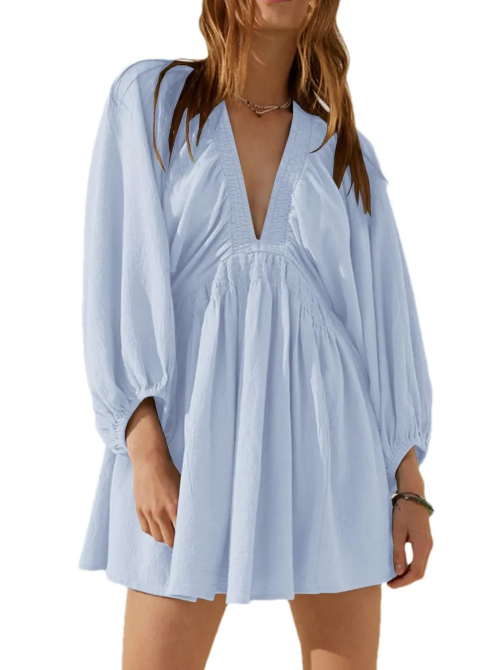 Textured V-Neck Mini Dress, image 16