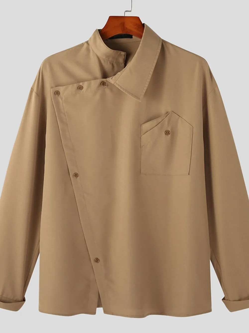 Men's Asymmetrical Long Sleeve Shirt, image 6