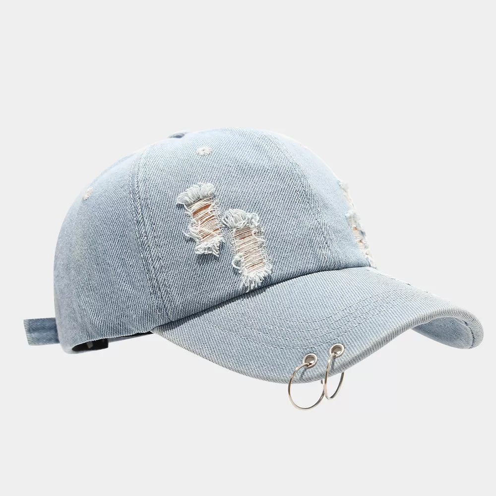 Distressed Denim Baseball Cap, image 6