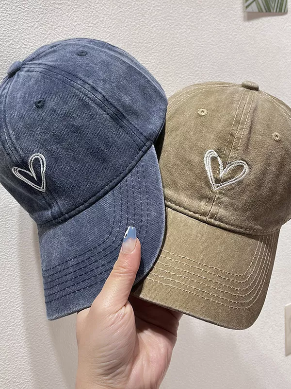 Washed Heart Embroidered Baseball Cap, image 11