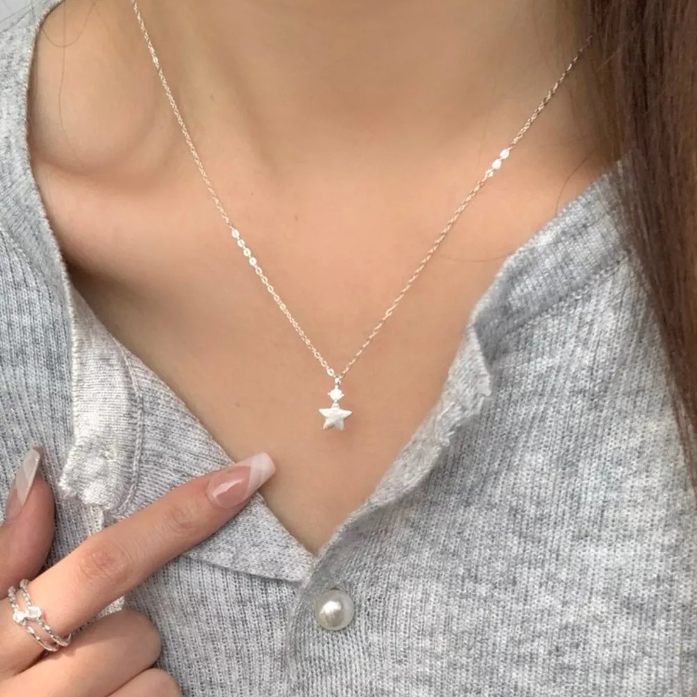925 Sterling Silver Star Pendant Necklace, image 4