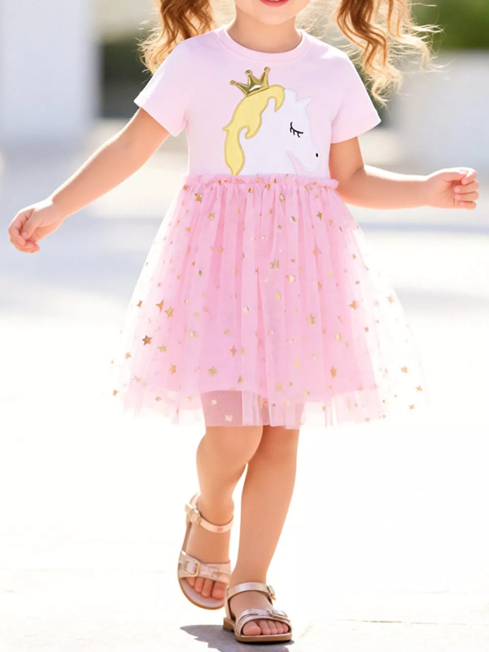 Children's Unicorn Princess Star Tulle Dress