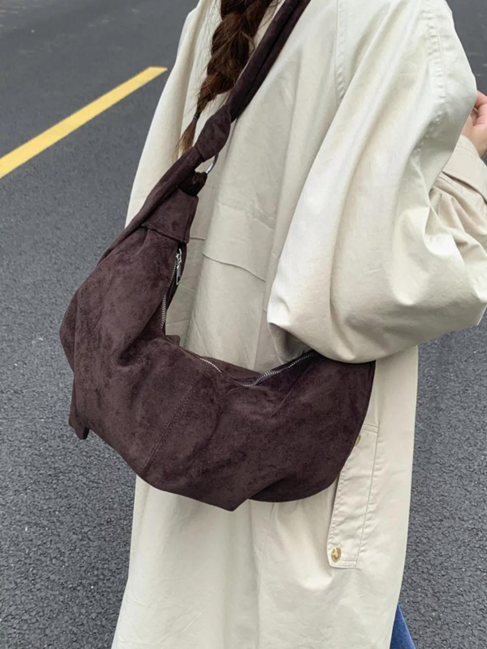 Knotted Strap Crescent Crossbody Bag, image 7