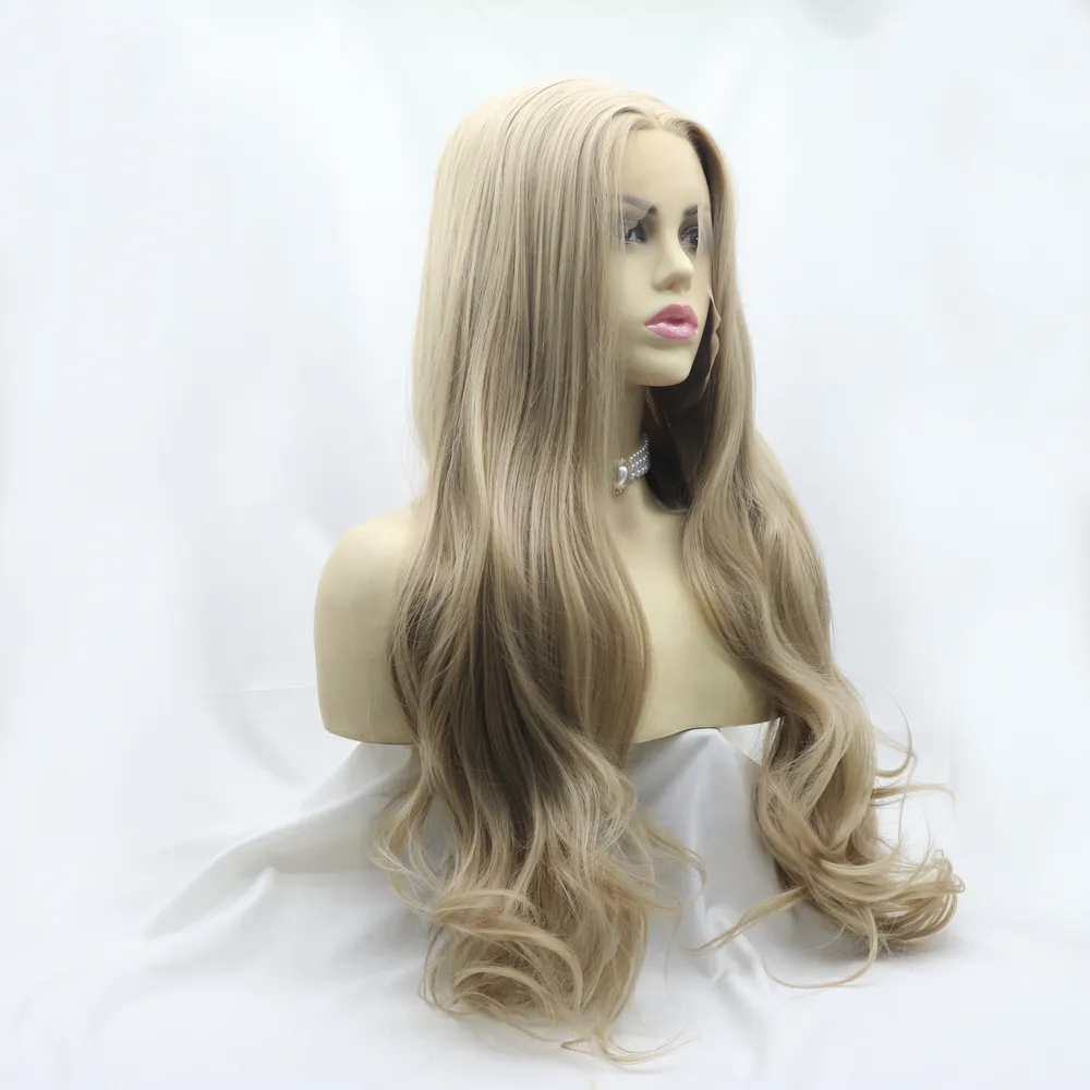 13*3" Lace Front Wigs Synthetic Long Wavy 24" 130% Density, image 4