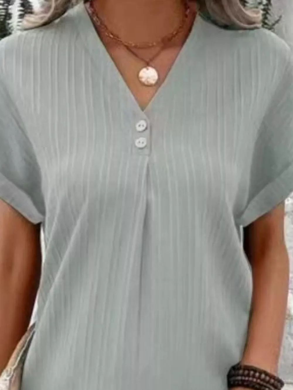 Full Size Casual V-Neck Short Sleeve Dress Plus Size, image 20